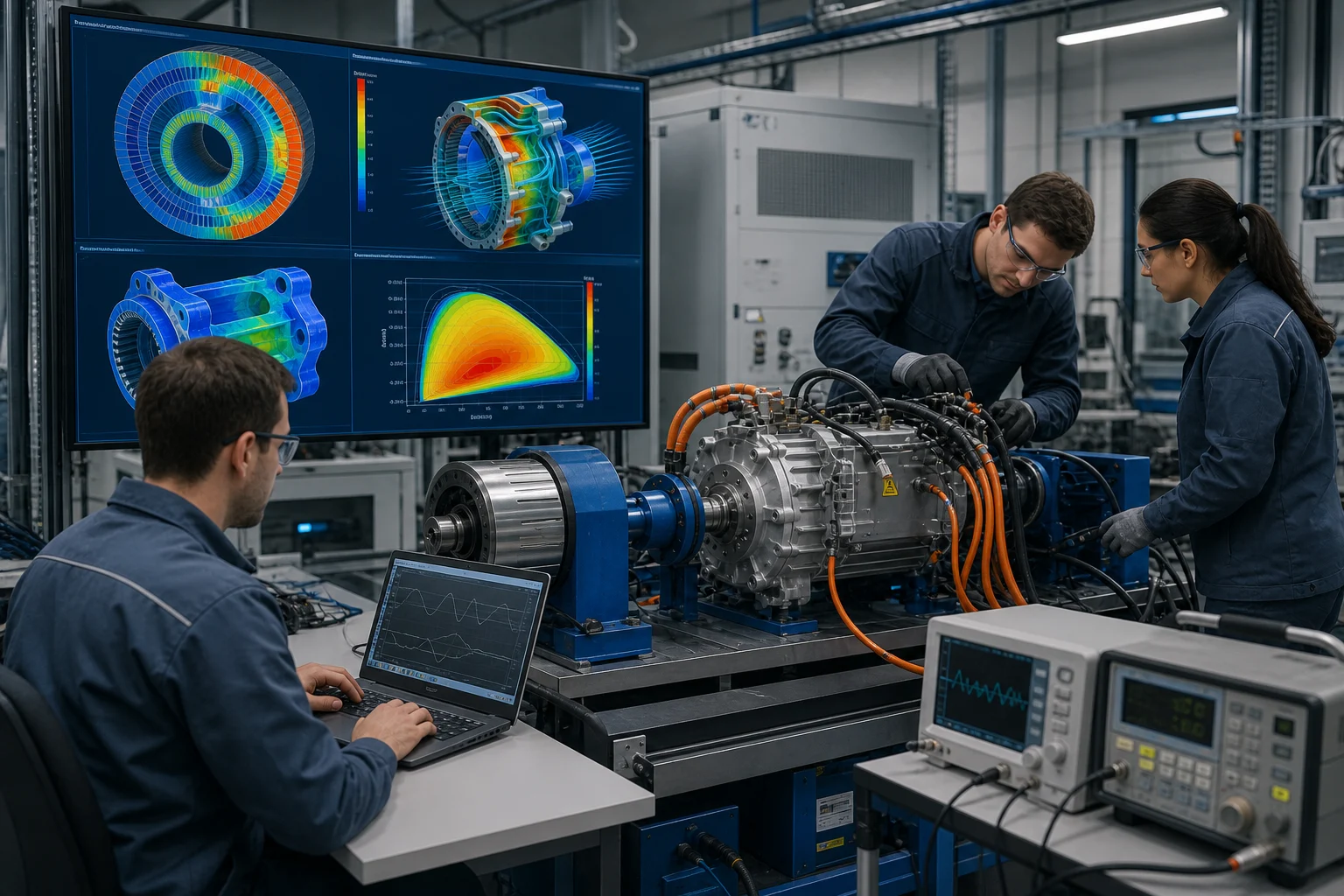 Different rotor and stator configurations run through the same simulation loop — rapid comparison before a physical prototype exists