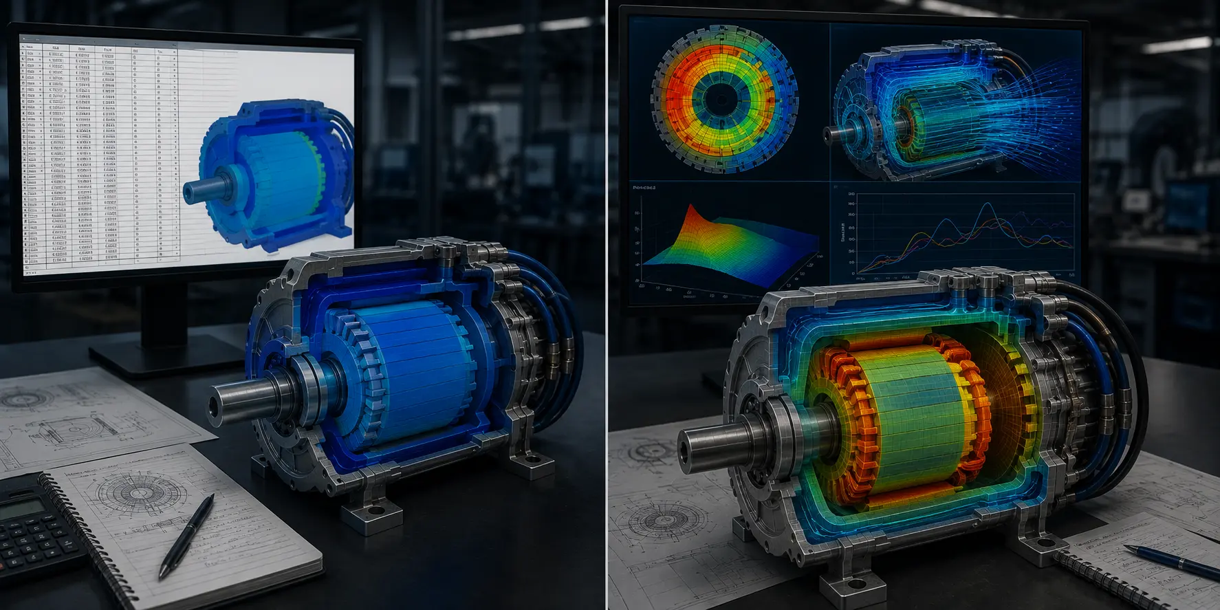 From spreadsheet to simulation: a coupled EMag-thermal workflow, run side-by-side with the static loss-table handoff it replaces