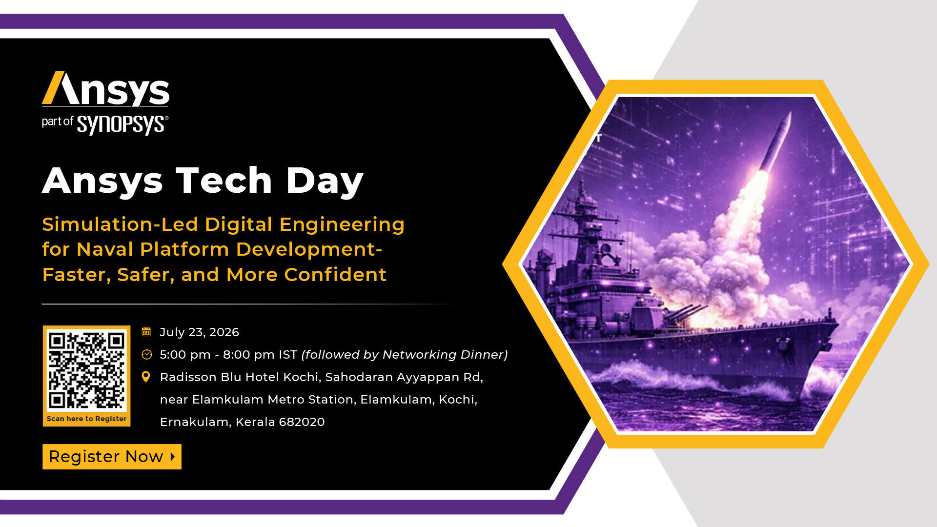Ansys Tech Day 2026 - Simulation-Led Digital Engineering for Naval Platform Development at Radisson Blu Hotel, Kochi